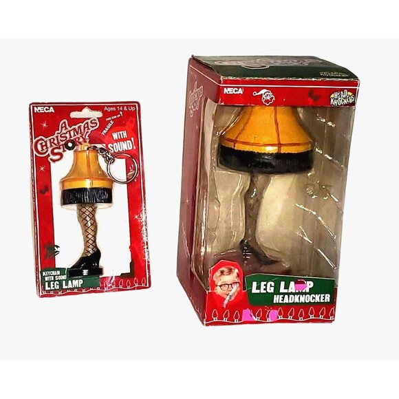 A Christmas Story Leg Lamp Knocker + Talking Leg Lamp Keychain Collectibles NECA - Picture 2 of 13